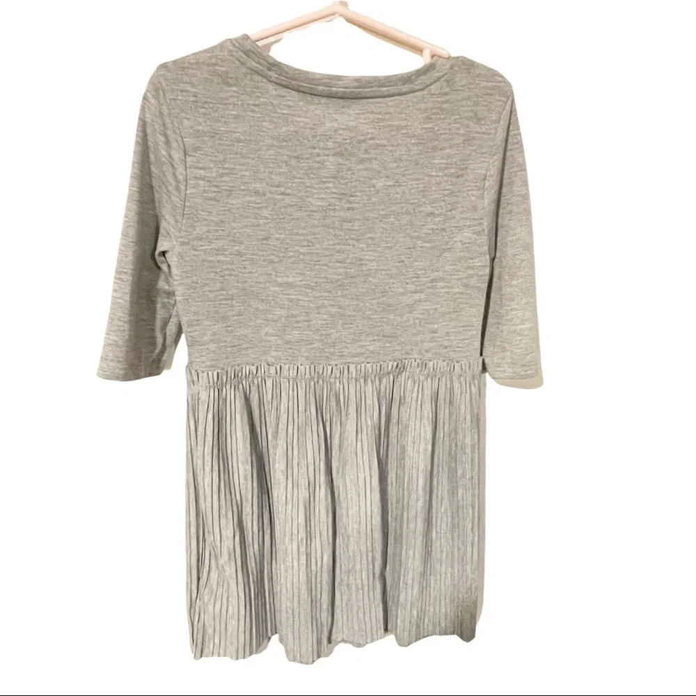 Wonder Nation Youth‎ Girls Small Grey Pleated Tie Waist Short Sleeve Dress